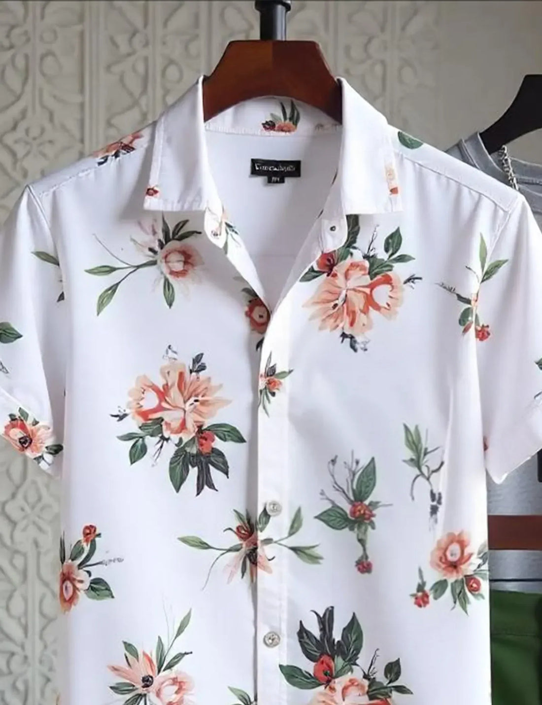 Men's Floral Print Shirt & Green Shorts Set ? Casual Summer Vacation Outfit