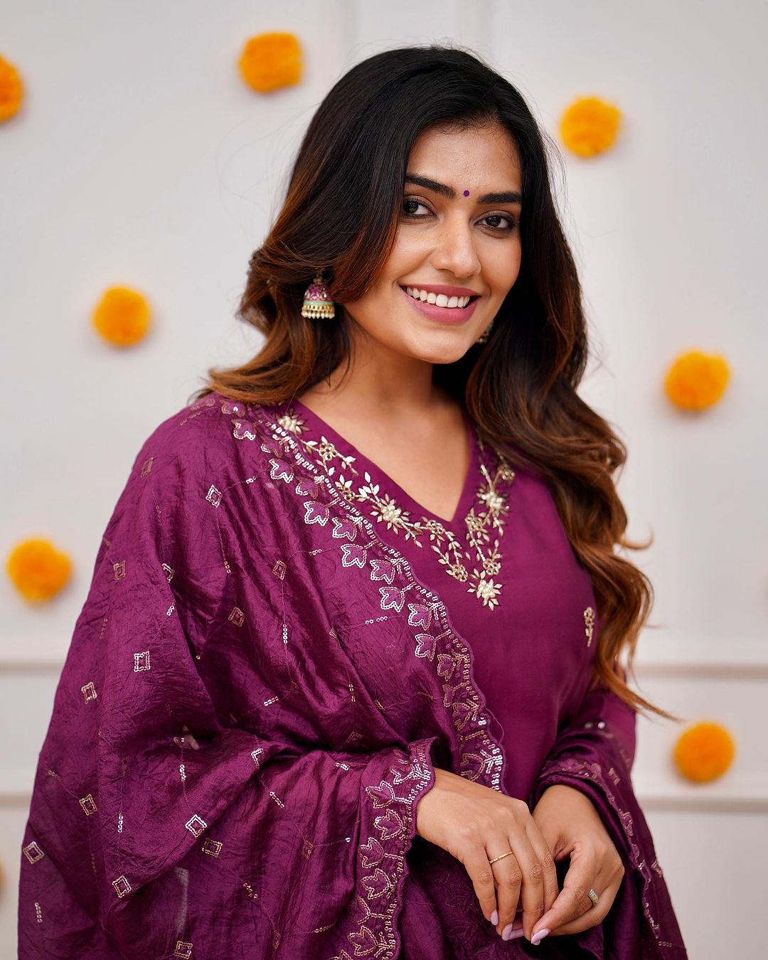 Embroidered Straight Kurti with Pants & Dupatta