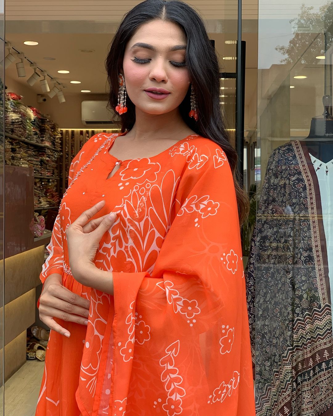 Embroidered Straight Kurti Set